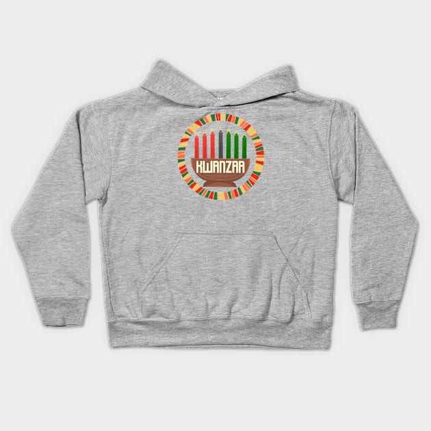 Kwanzaa Kinara Candle Logo Kids Hoodie by Noseking